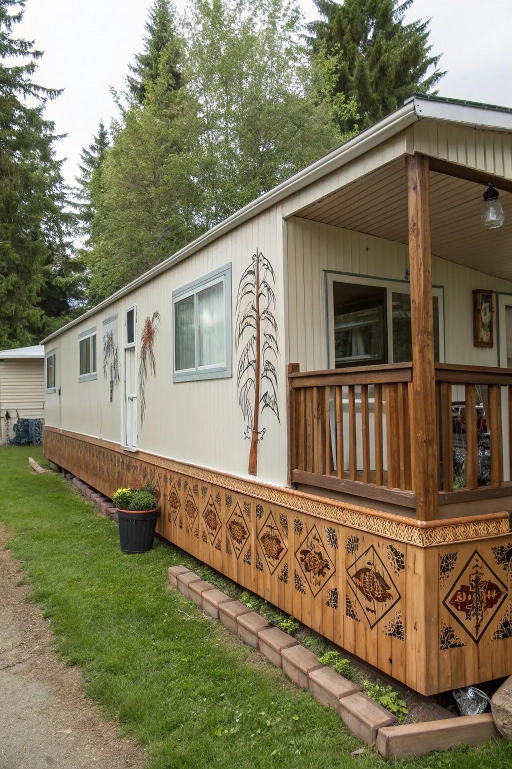 Artistic inlays transform the home into a personalized canvas.