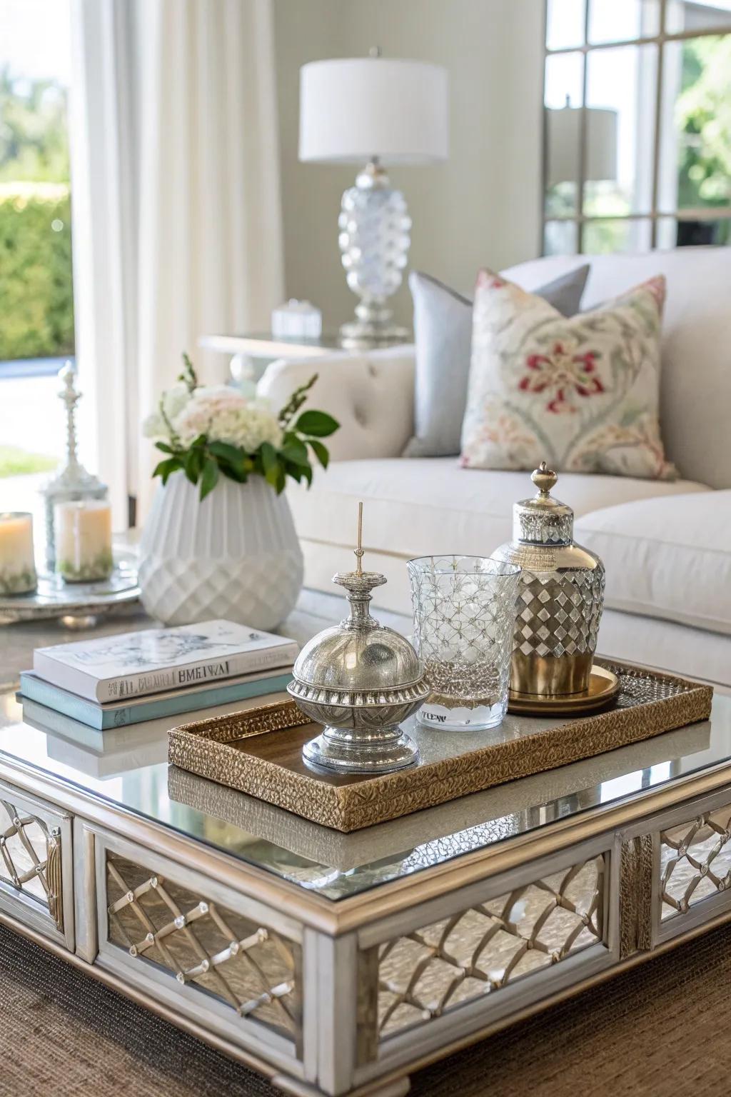 Reflective surfaces enhance light and space in your room.