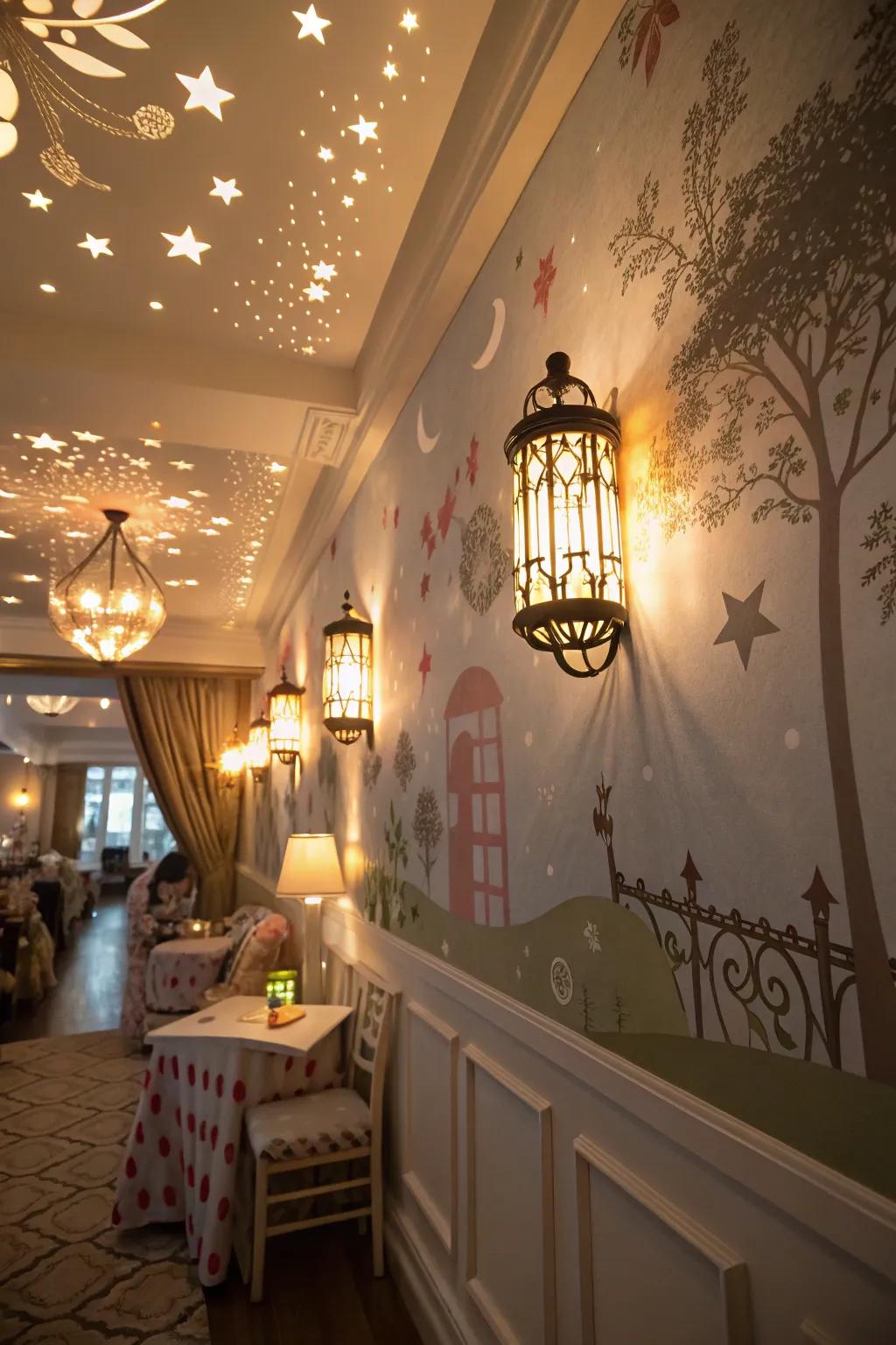 Playful patterns in lights add a whimsical touch to your home.