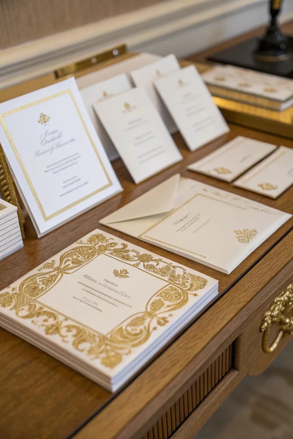Invitations showing a preview of the elegance of your event.