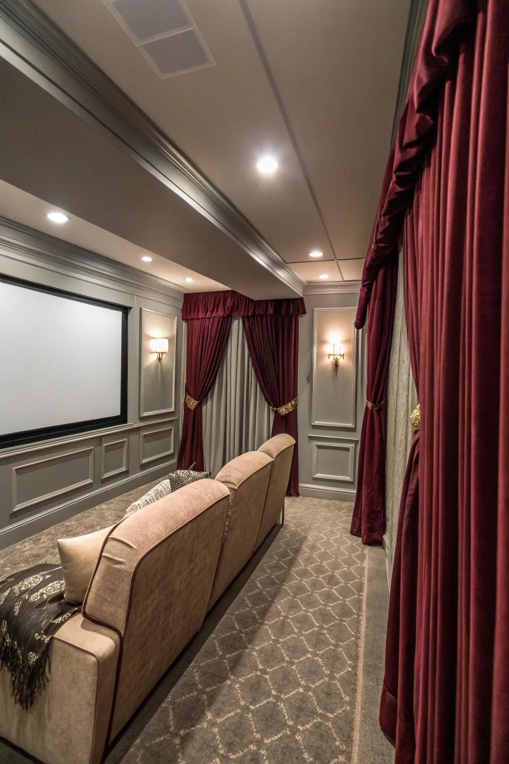 Curtains can make both style and function better in your theater.