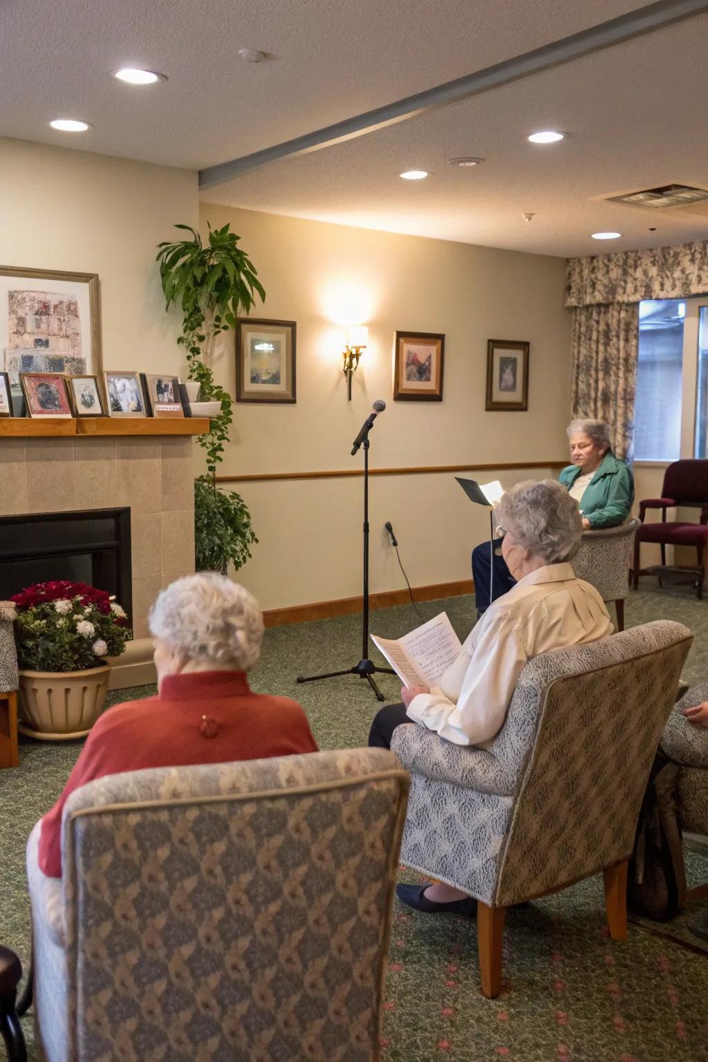 A heartfelt poetry reading session celebrating love.