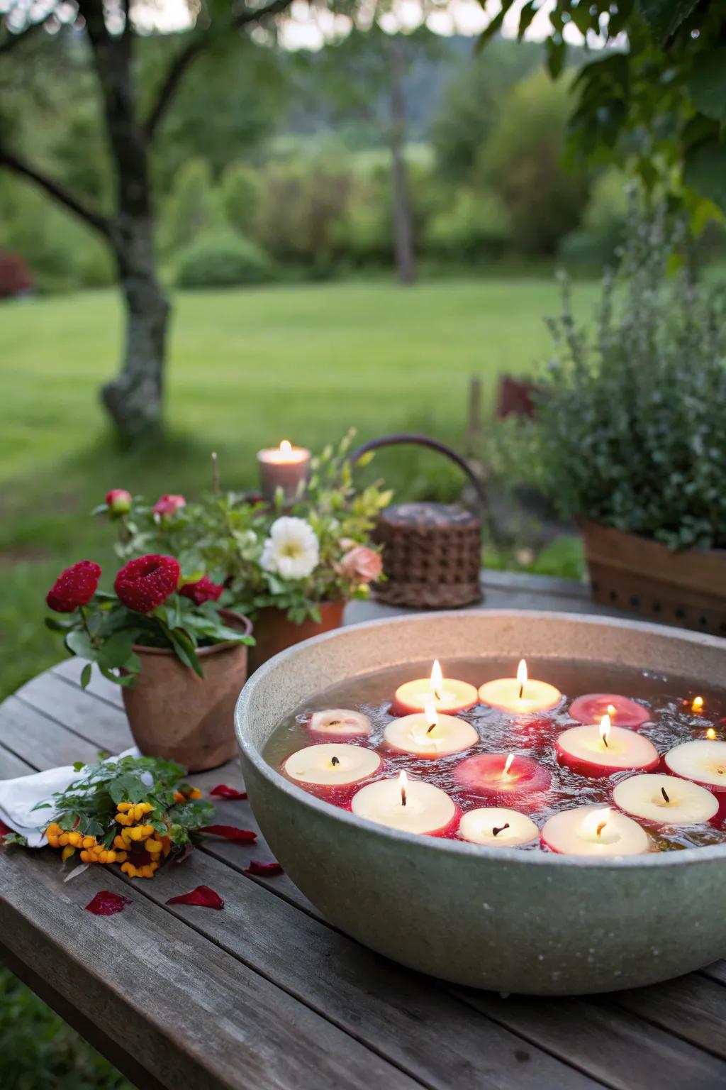Apple candles offer a unique and fragrant touch.