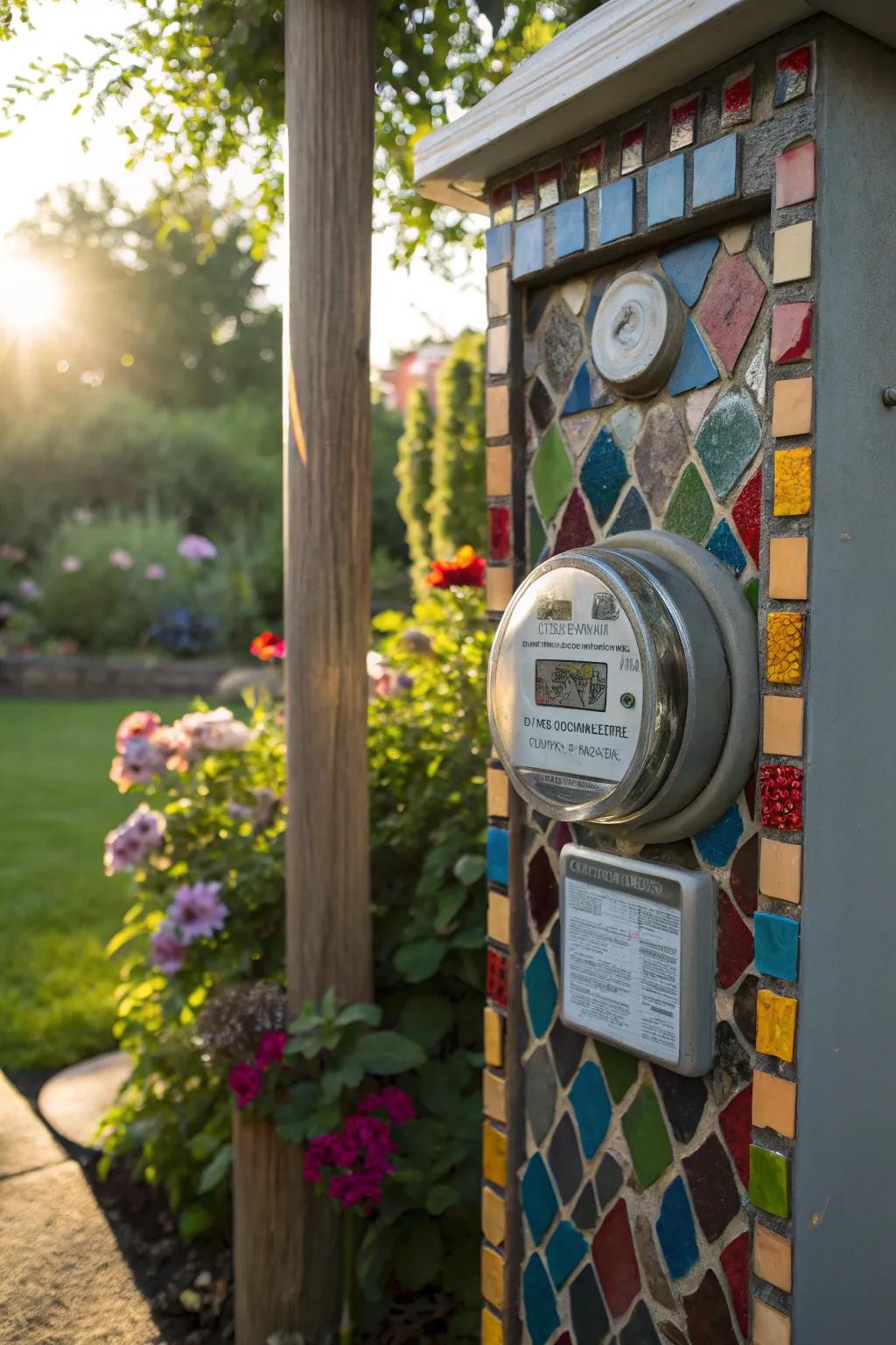 Mosaic motifs transfigure your meter into a work of artistry.