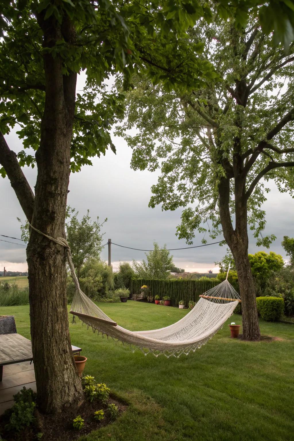 Drift into peace with your personal hammock hideaway.