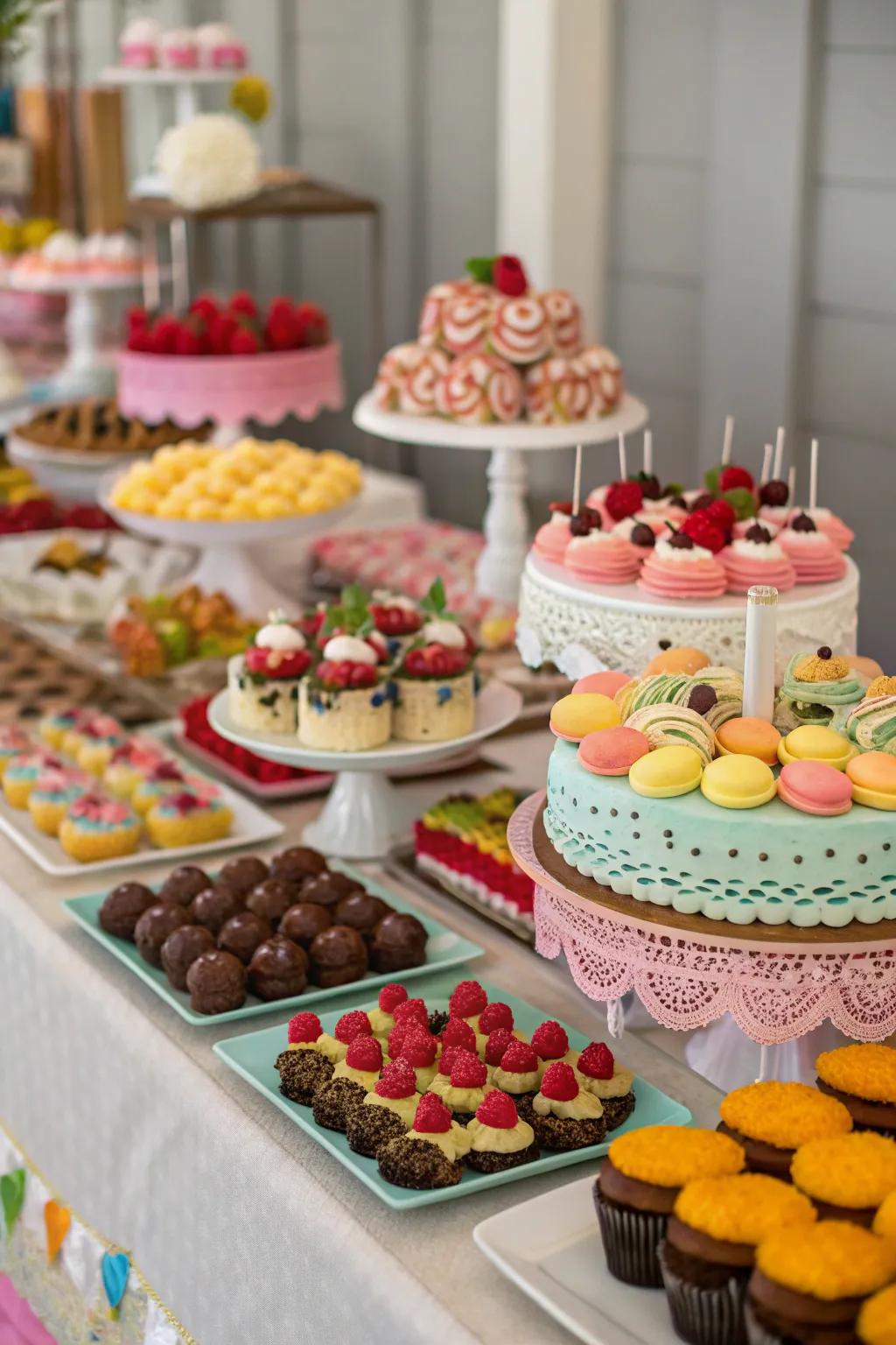A dessert table offering both visual appeal and sweet treats