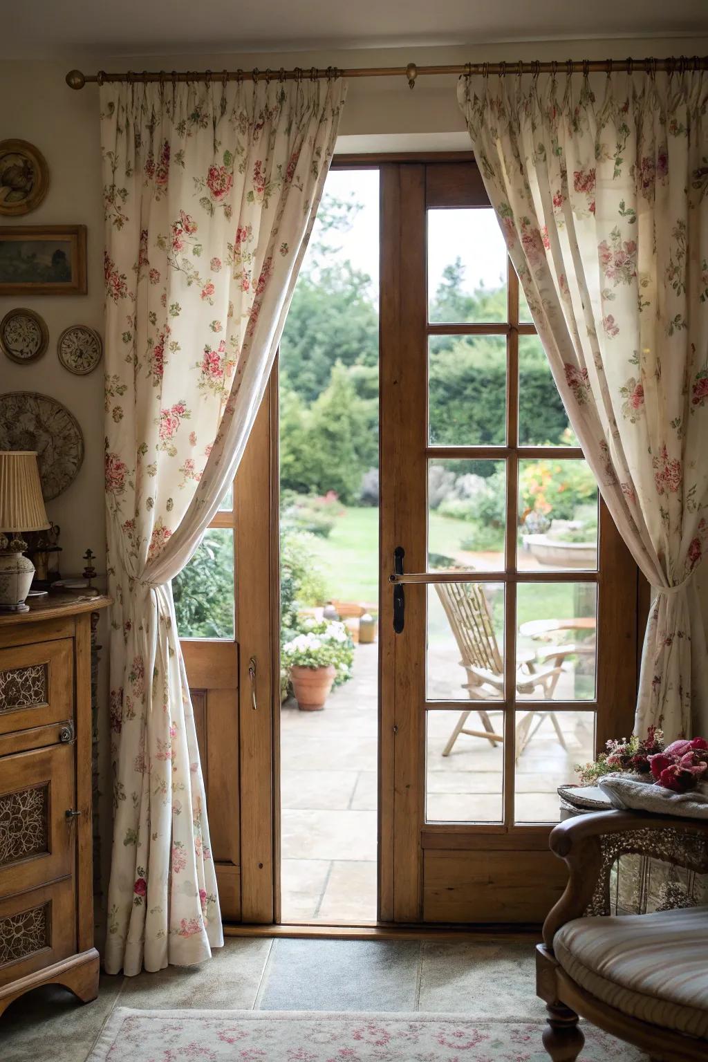 Vintage curtains add warmth and a nostalgic charm to your decor.