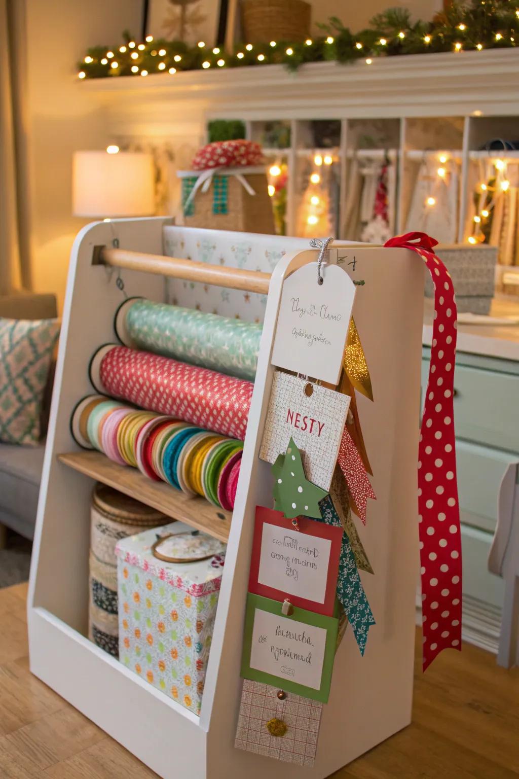 Create a gift wrapping area to add style to your holiday presents.