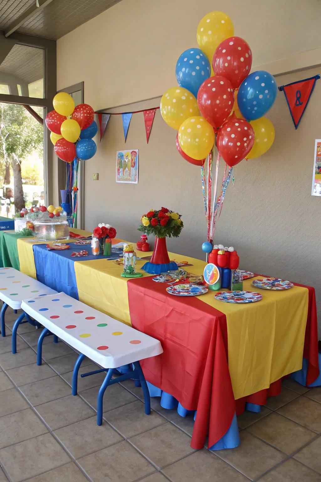 Attain an unified aesthetic using themed table compositions.