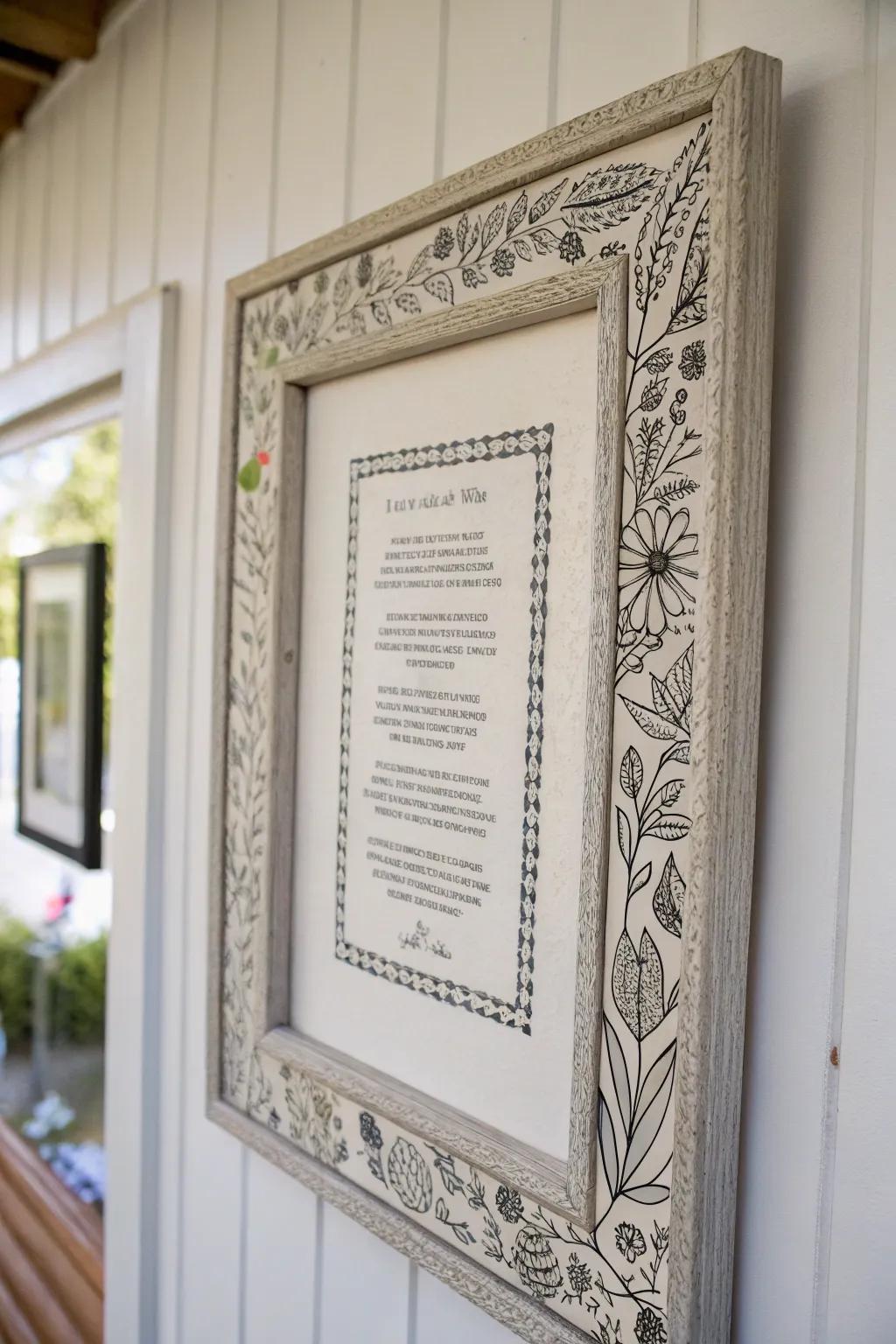 Tailored mats contribute a considerate element to poem presentations.