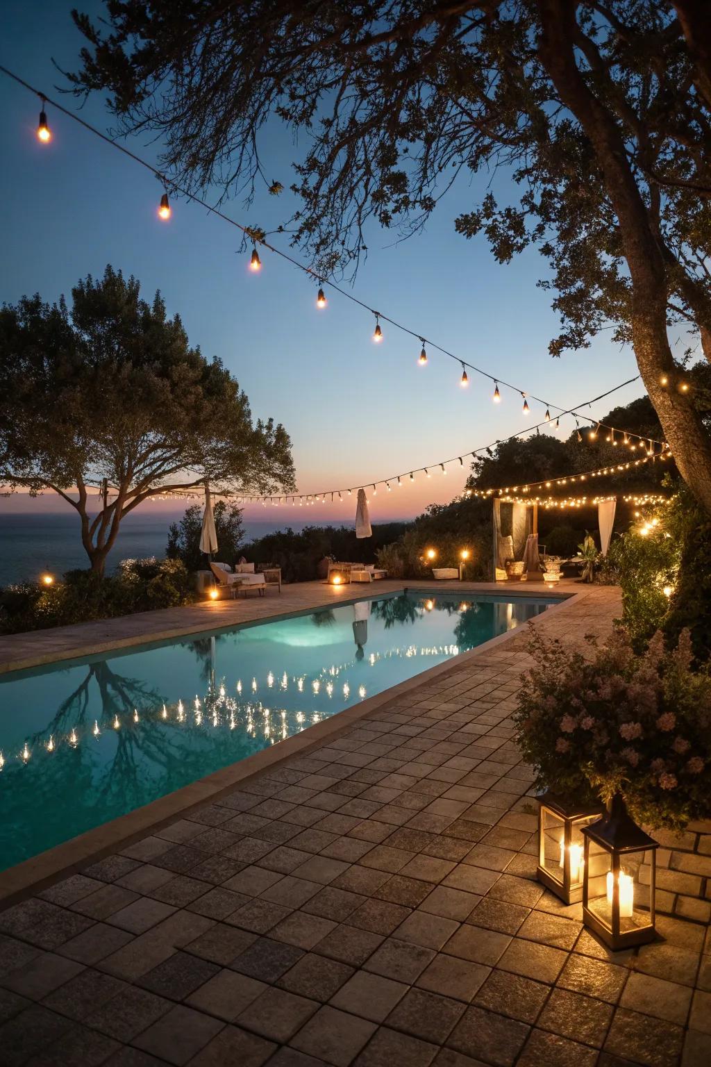 Layered lighting adds dimension and visual interest to any outdoor space.