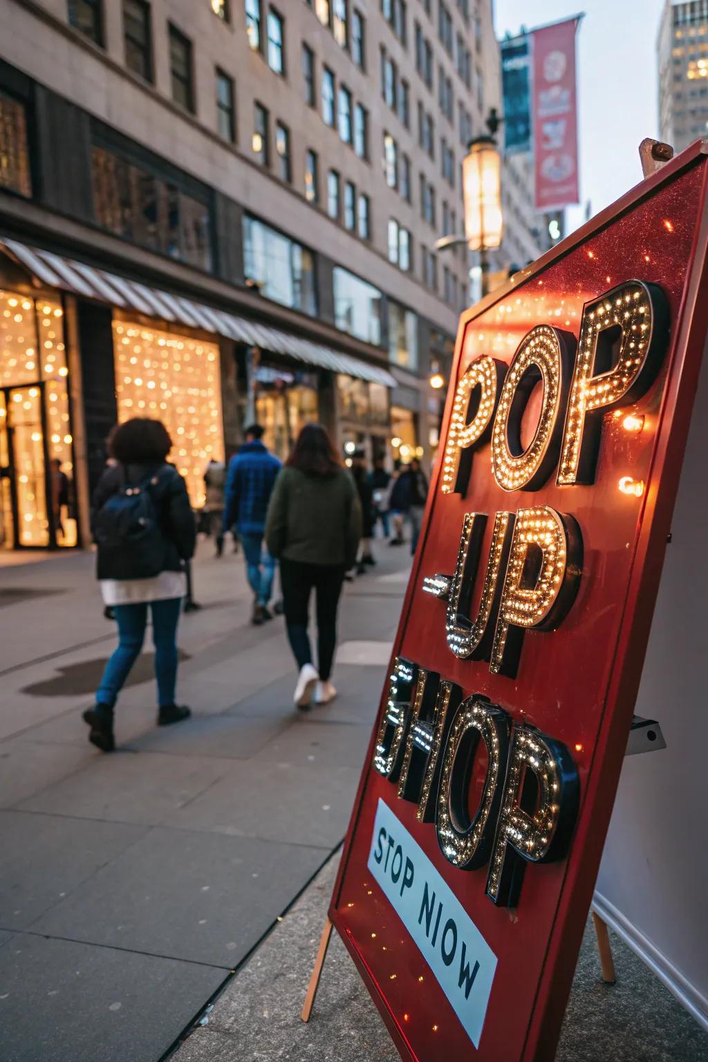 Reflective sign creating a dynamic visual effect with changing light.