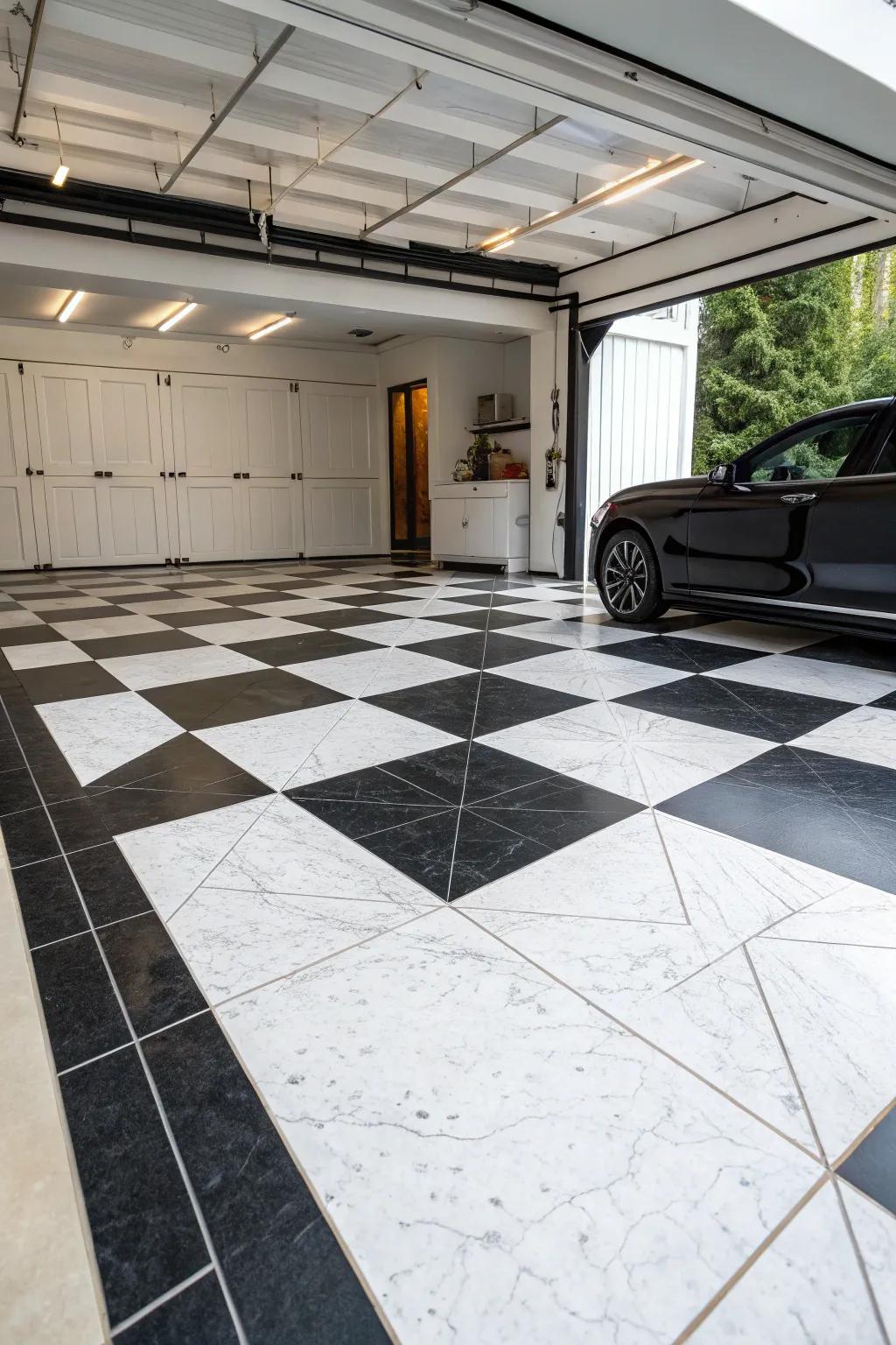 Make a strong statement using high contrast stone designs.
