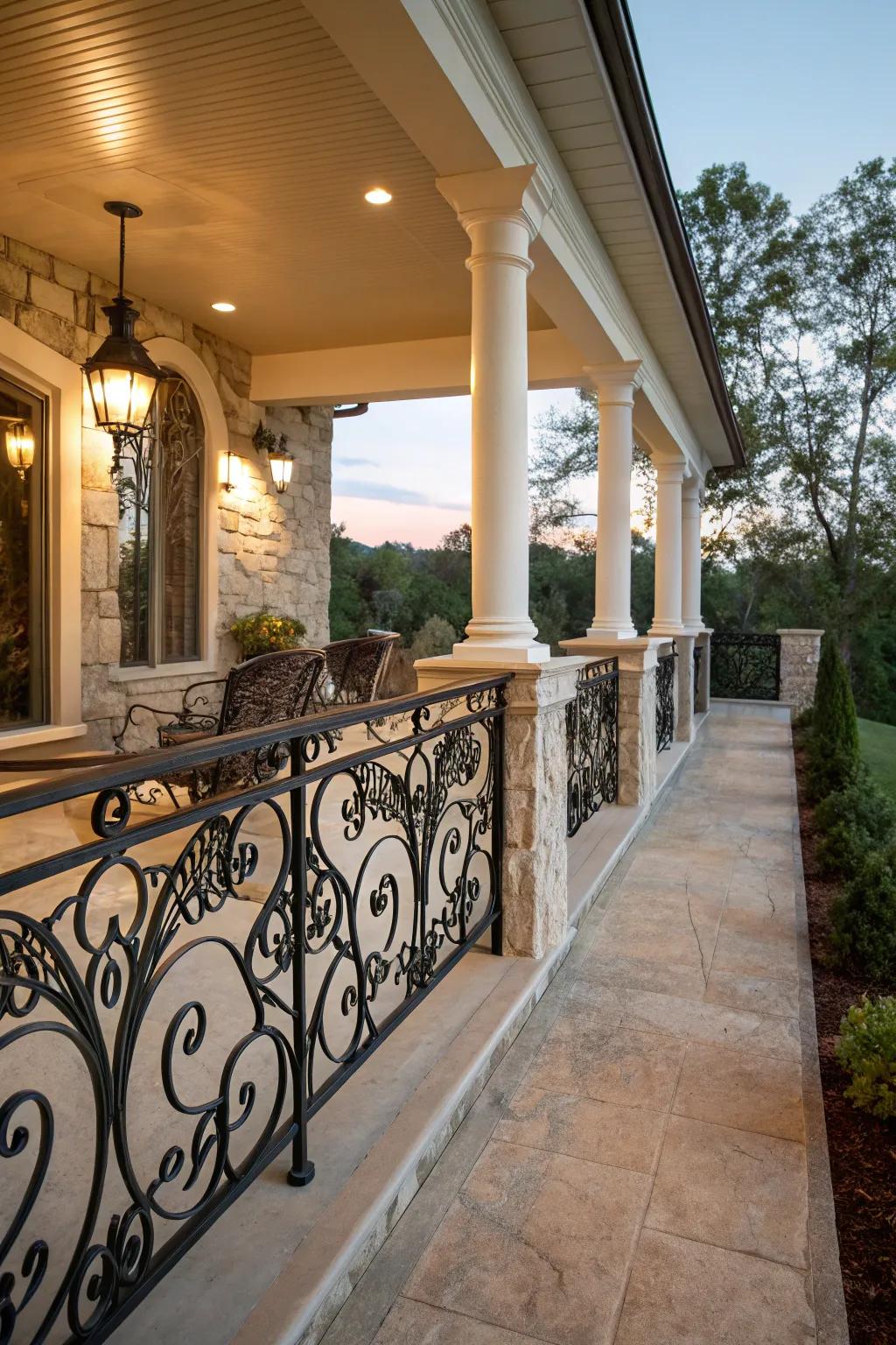 A decorative knee wall featuring elaborate touches for added charm.