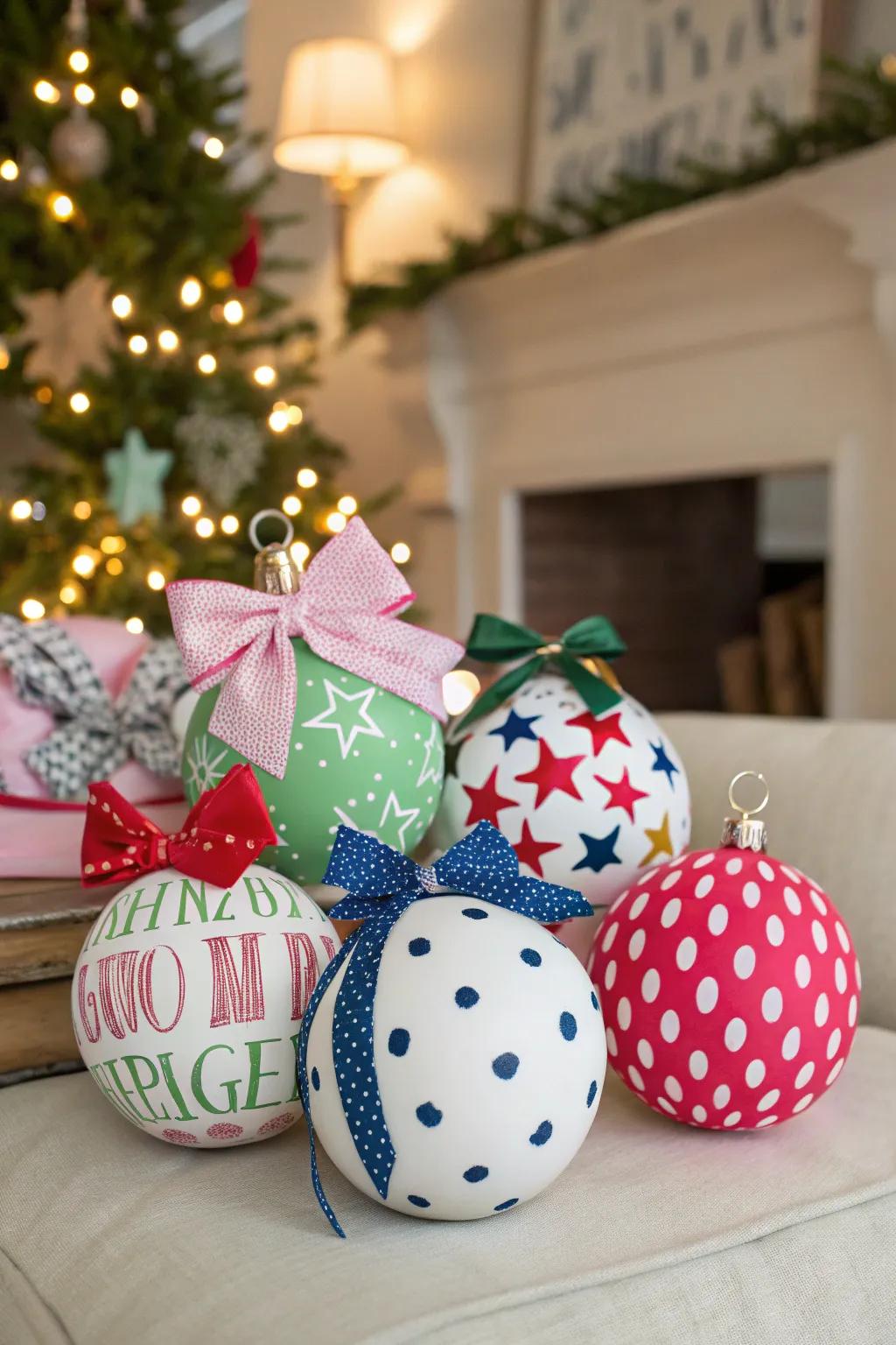 A diverse collection of chic Christmas baubles.