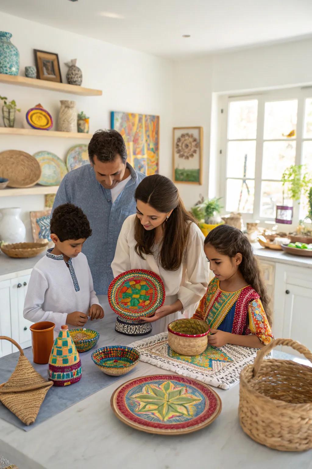 Showcase creativity and togetherness using self-made art accessories.