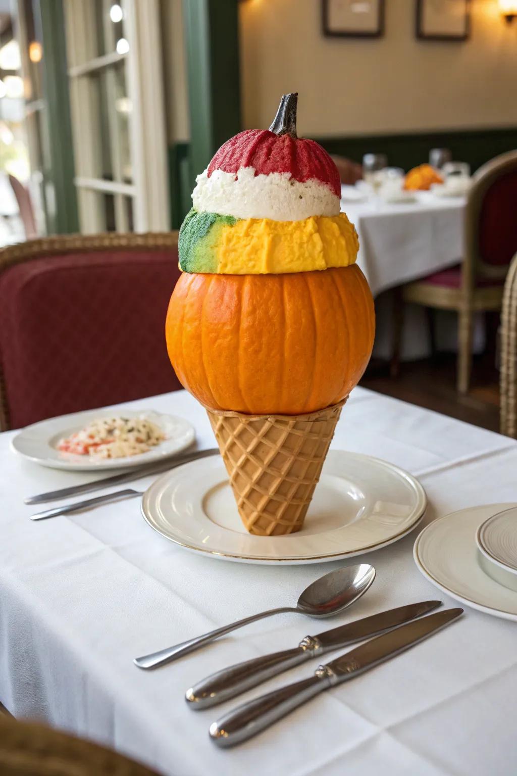 Food-themed pumpkins are a delicious twist for any competition.