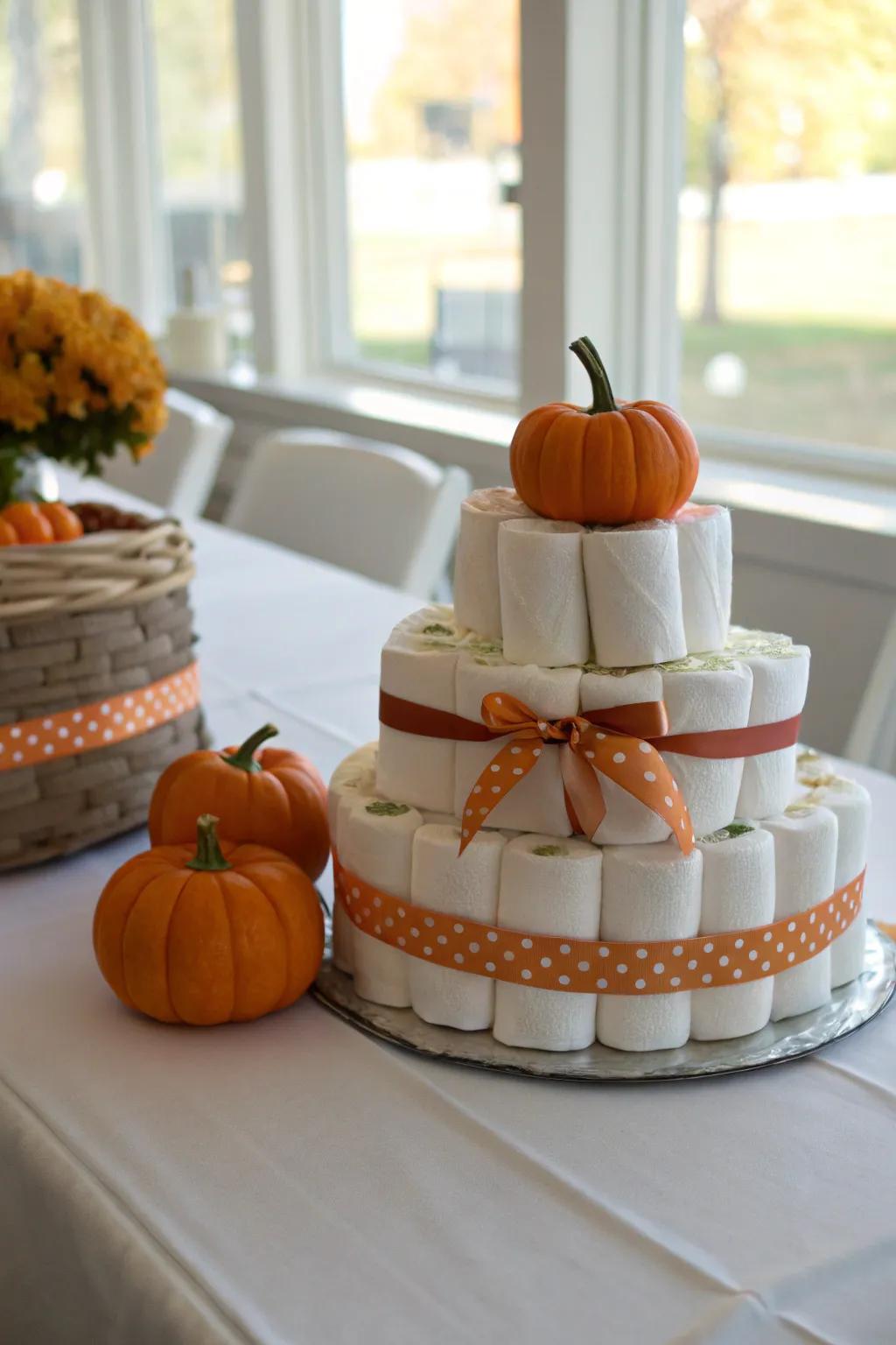 Simple and sweet diaper cakes prove that less can be more.