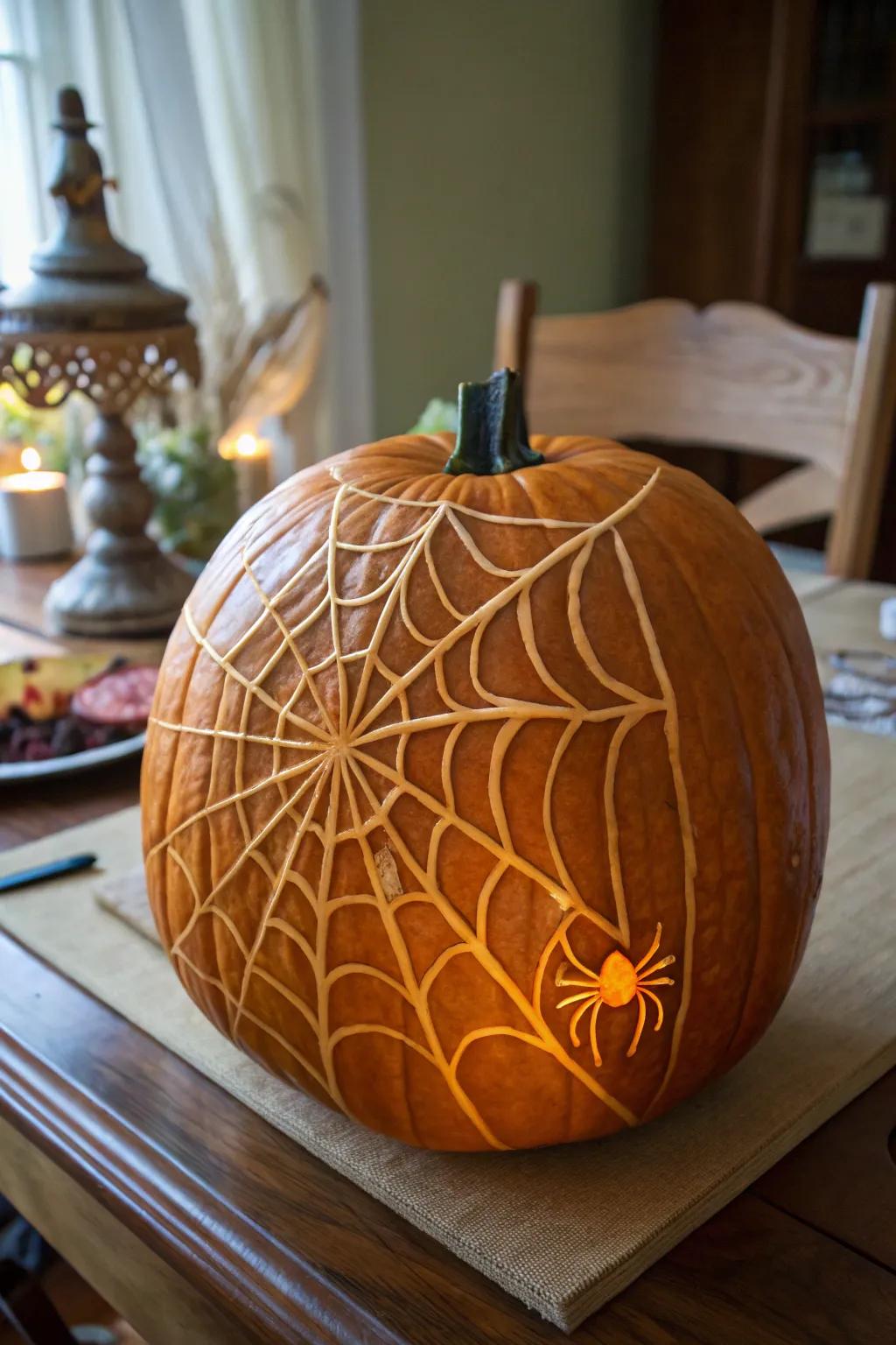 An insect web pumpkin that infuses an unanticipated alteration to your Halloween.