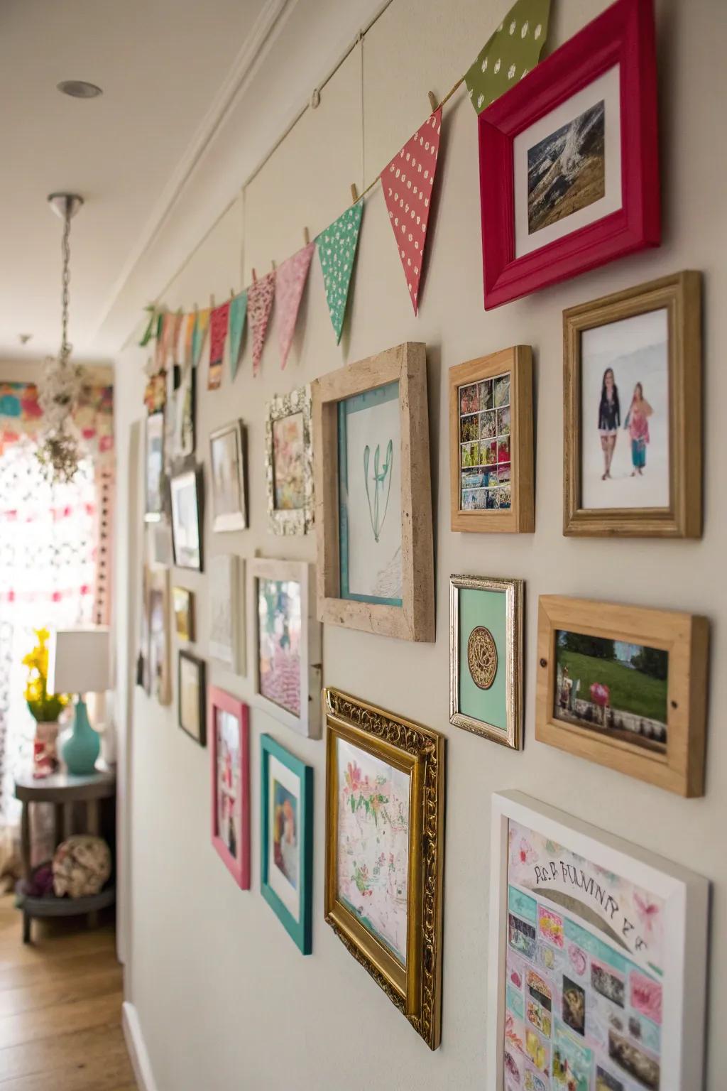 DIY artistic exhibits create a personalized gallery.
