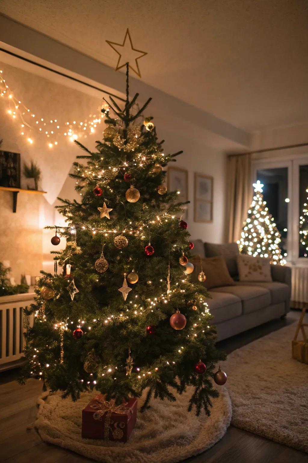 Fairy lights incorporate a magical, whimsical touch.