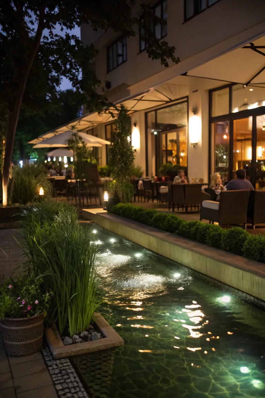 Underwater illumination contributes a riveting and serene ambiance.