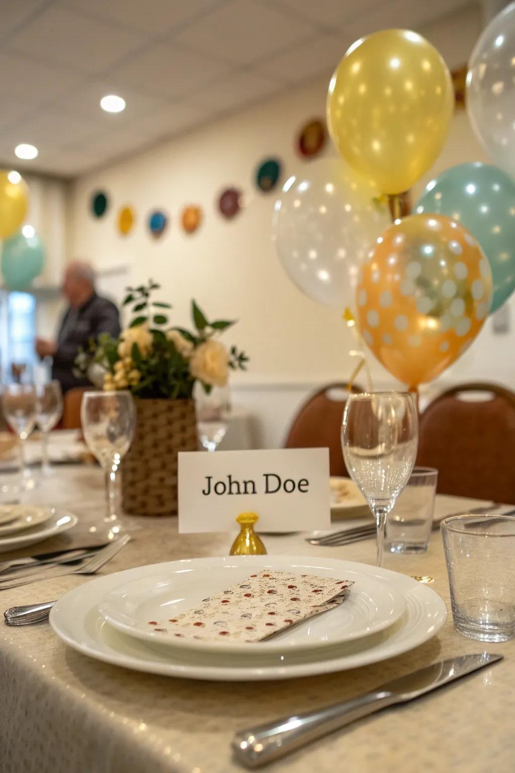 Customized tableware contributes a tailored touch to the dining experience.