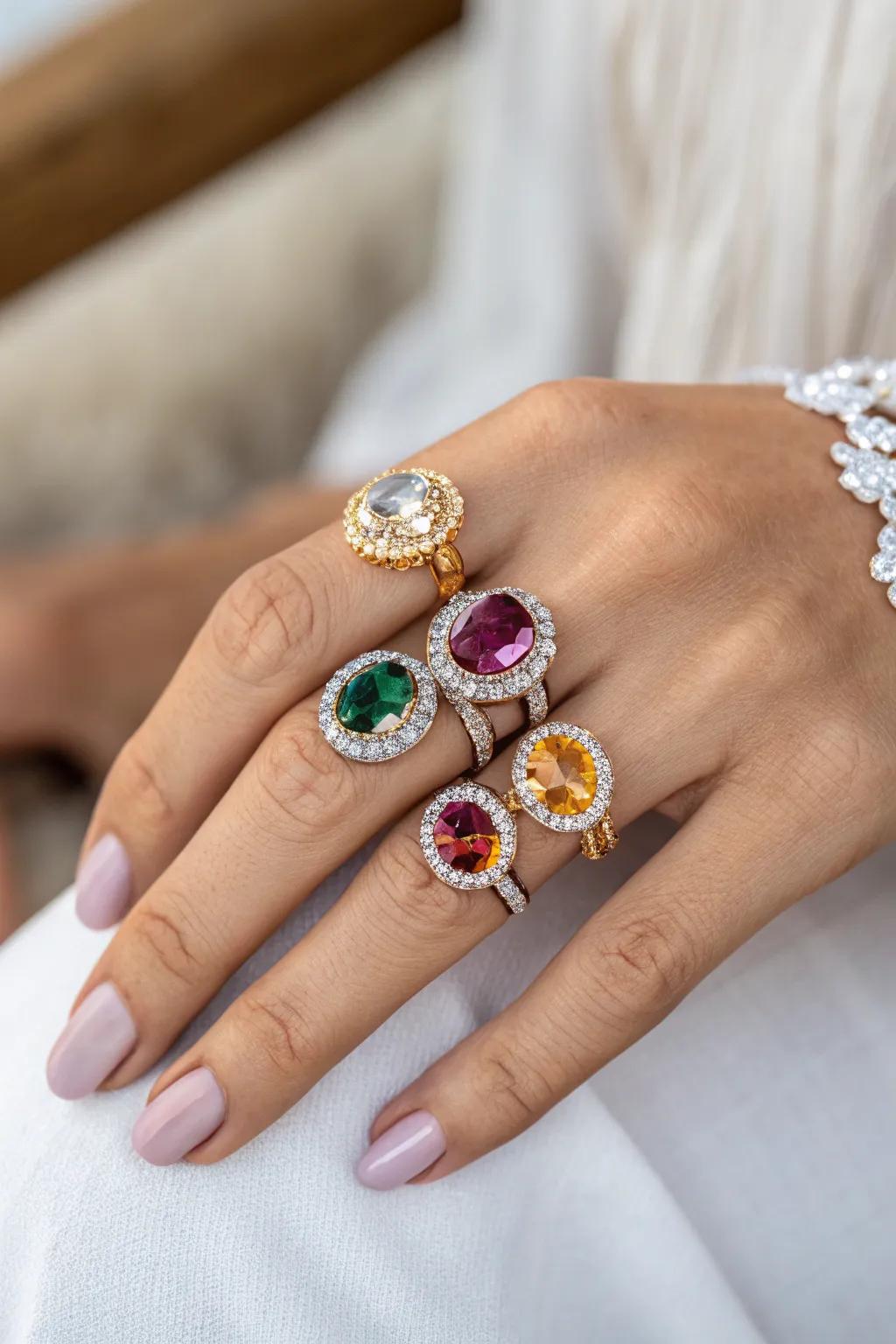 Sophisticated Precious Stone Highlighted Rings