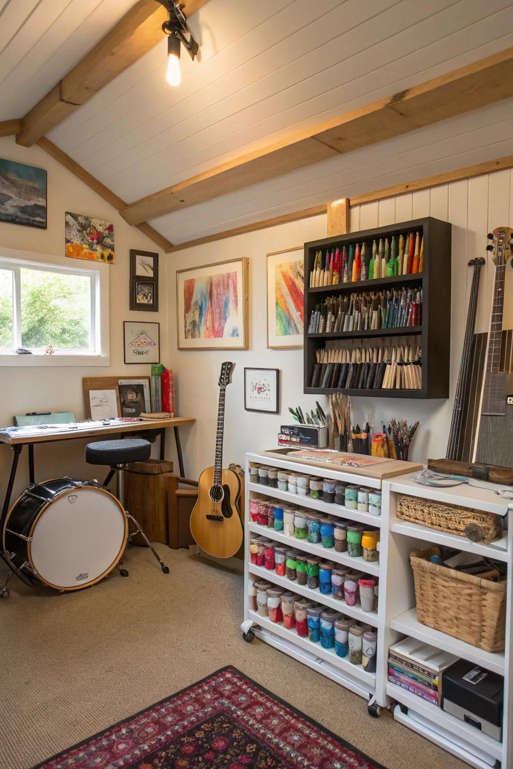 A hobby room addition inspires creativity and leisure.