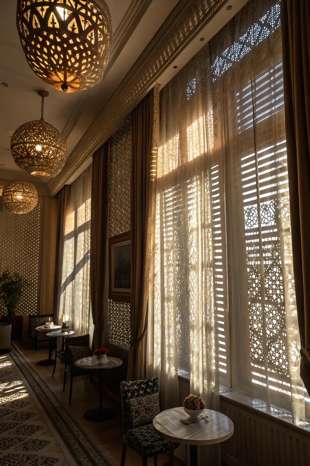 Brightness and shadow play adds depth and interest to the room.