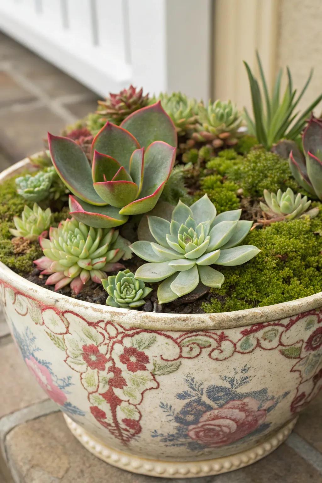 Create a stunning display with sun jewels and fleshy plants.
