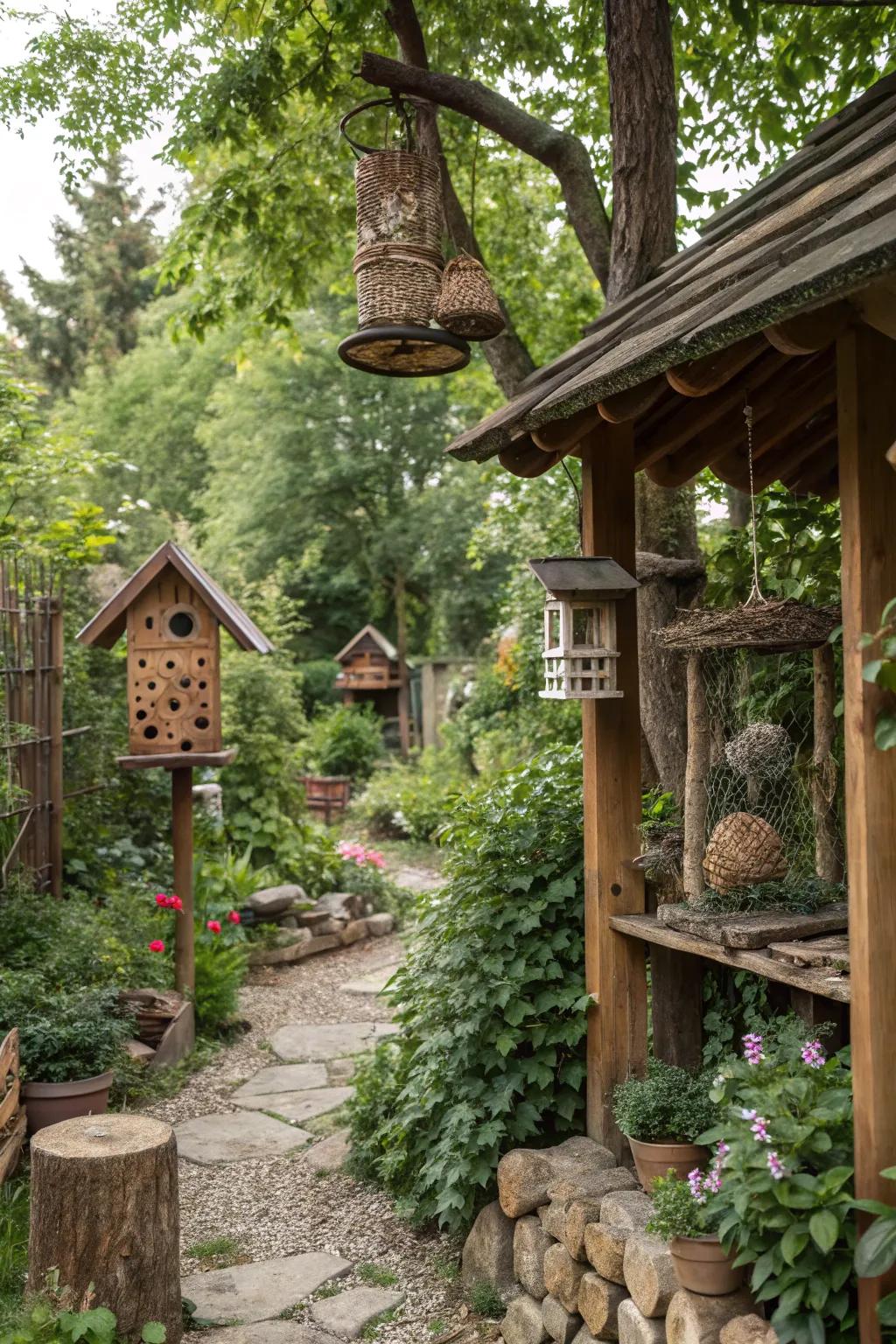 Fauna-friendly attributes elevating the garden’s ecosystem.