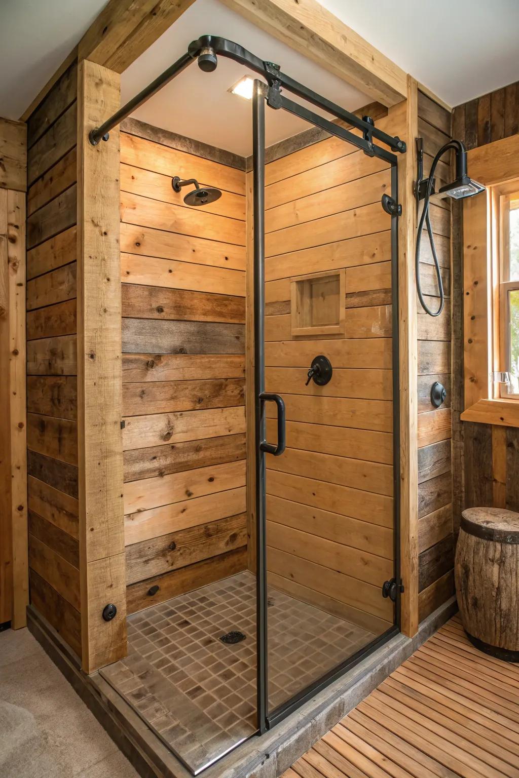 Repurposed wood offers personality and warmth.
