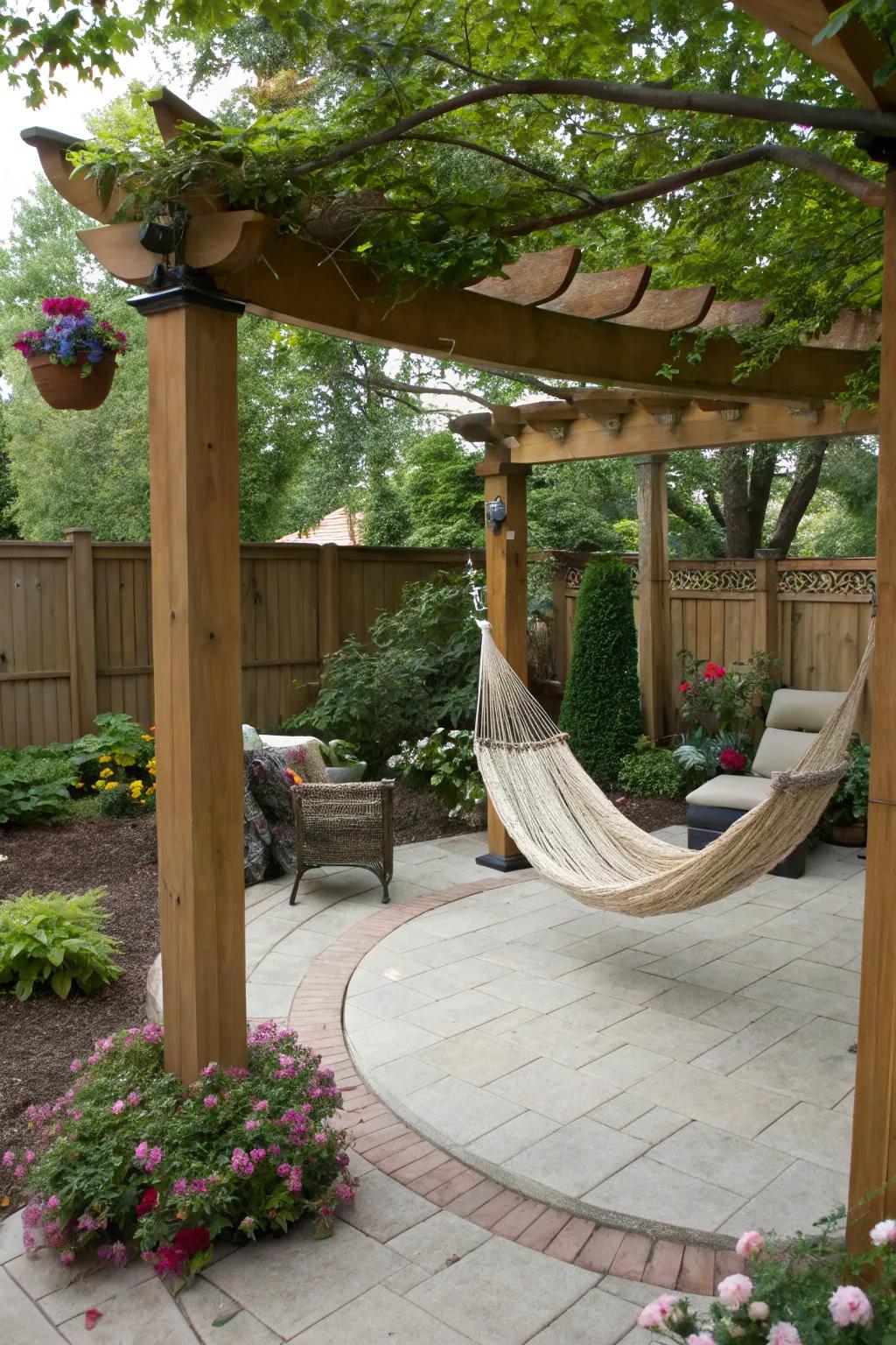 A hammock turns your patio into a relaxation hideaway.