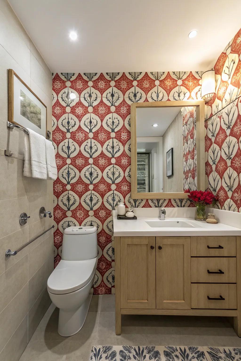 Featured wall transforming the room.
