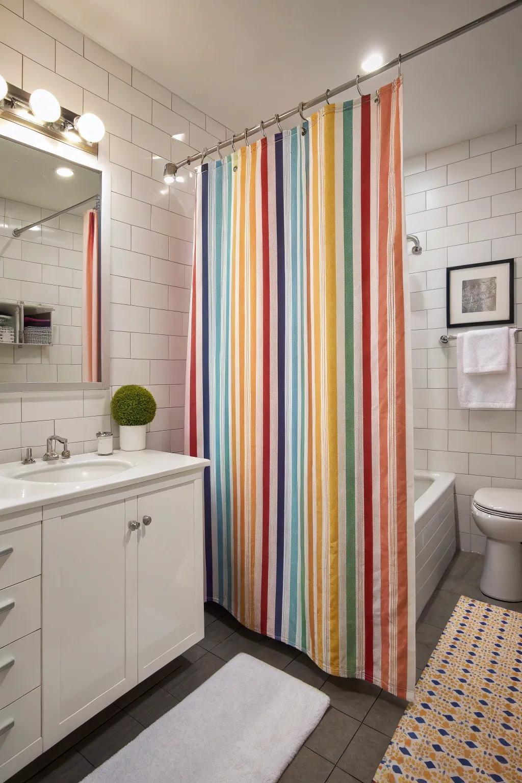 Experimenting with measurements may highlight the bathroom's space.