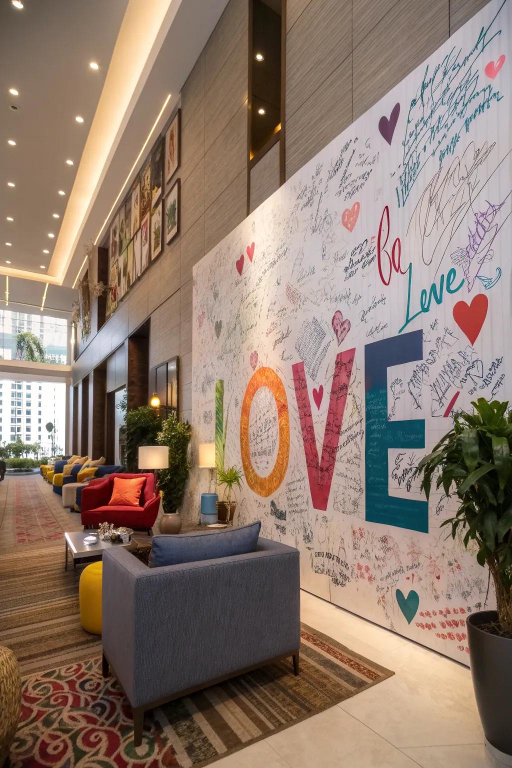 Autograph wall artistry furnishes a courageous and inventive avenue to seize reminiscences.