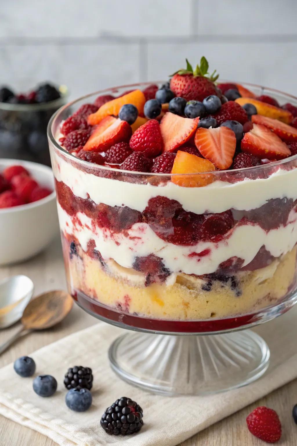 A structured fruit display that makes a show-stopping dessert.
