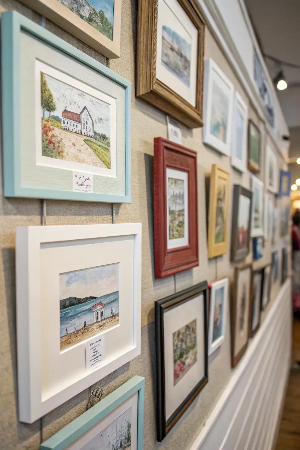 Small art replicas showcasing creativity in small spaces.