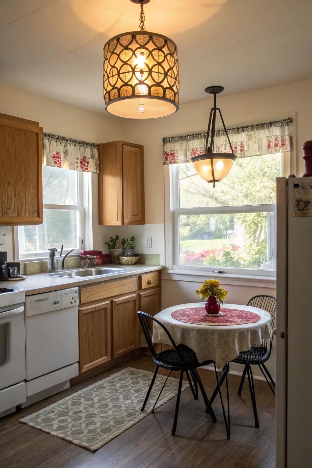 Striking lighting adds flair and focus.