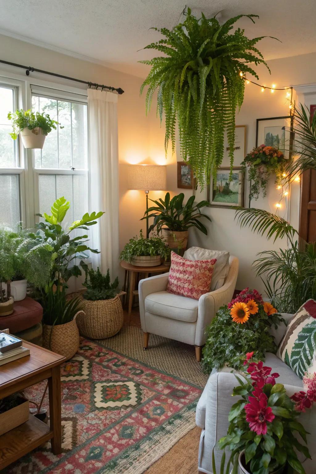 Plants make small spaces feel alive and vibrant.