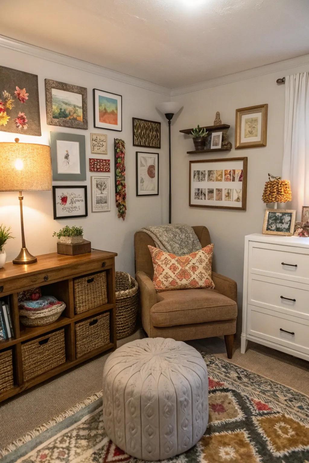 Personal touches add character to confined spaces.
