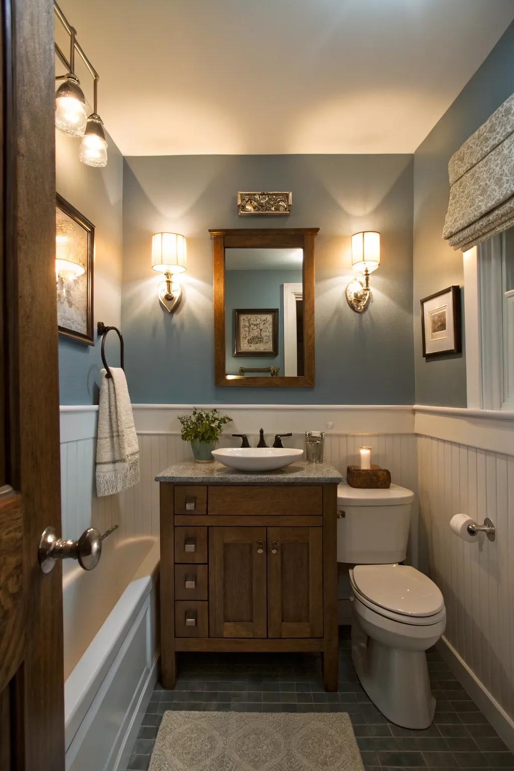 Smart lighting enhances both mood and usability.