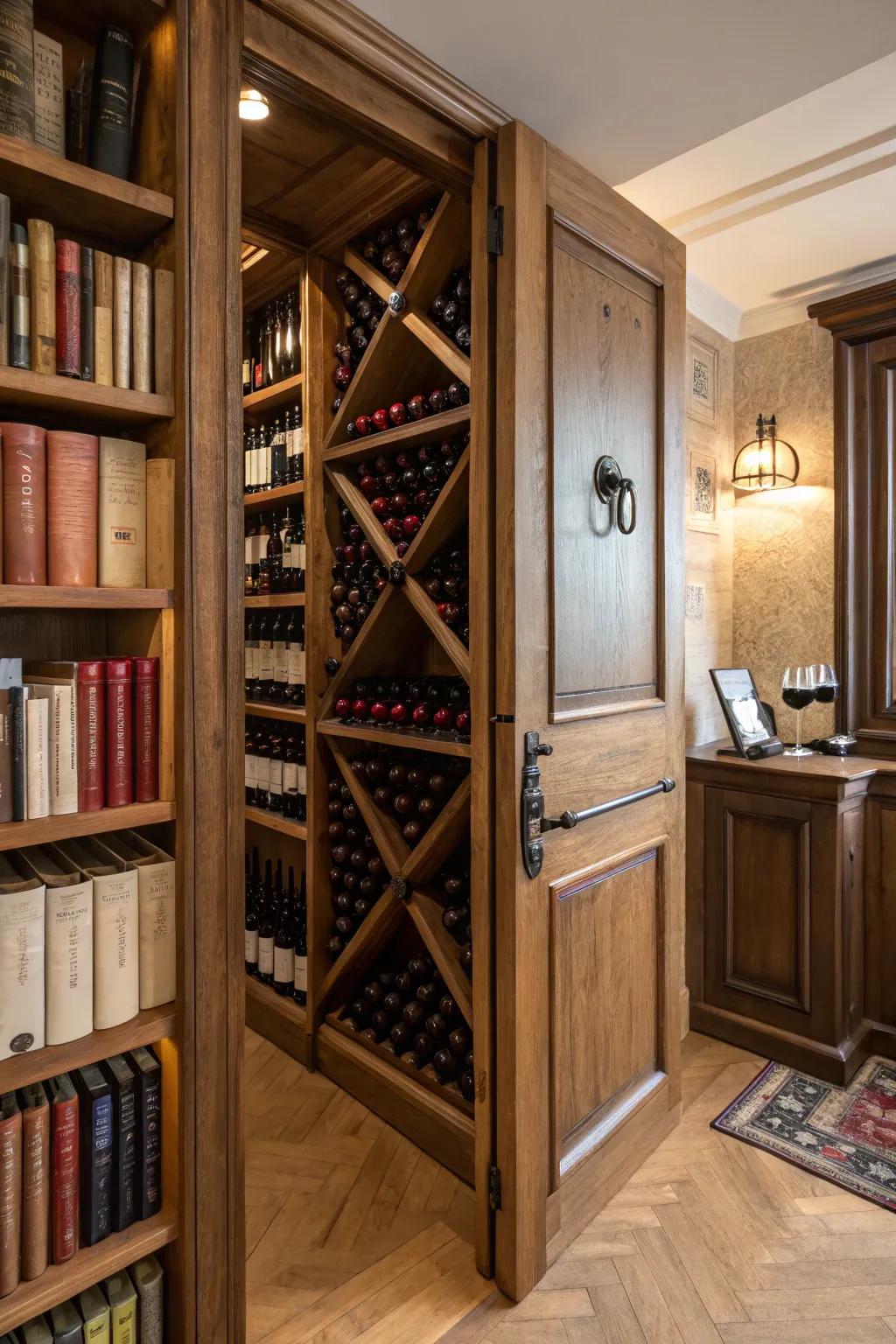 A hidden wine storage adds puzzle plus class.