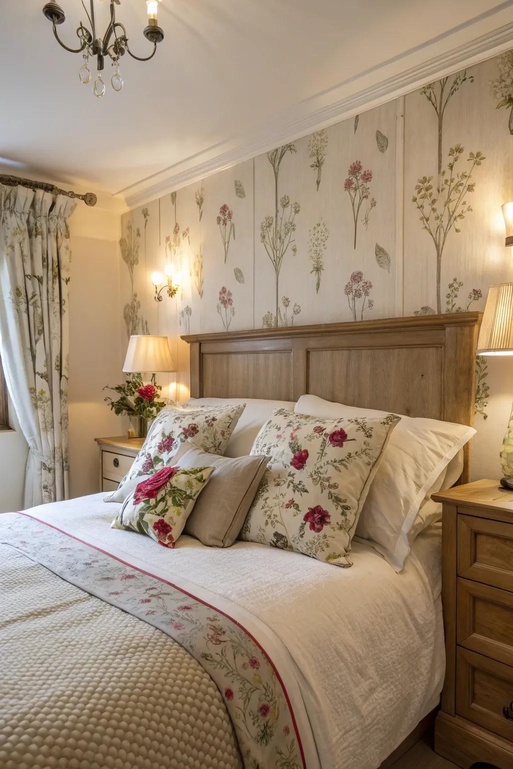 Light bedding creates a breezy and inviting spring bedroom.