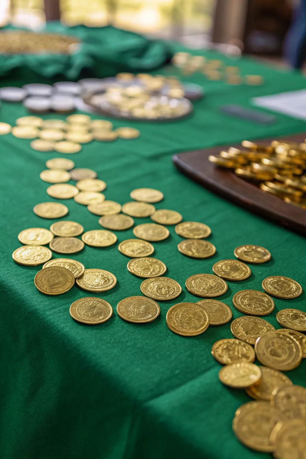 Incorporate a smattering of enchantment through gilded replica scattering.