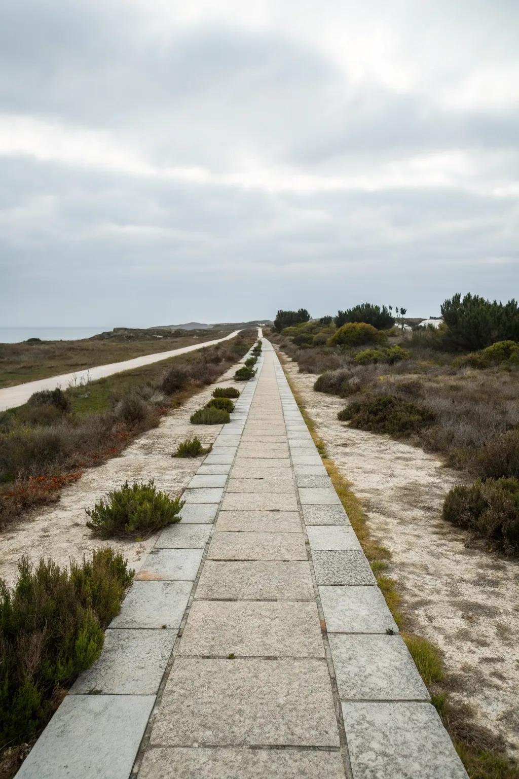 A sparse stone layout delivers a refined and contemporary trail blueprint.
