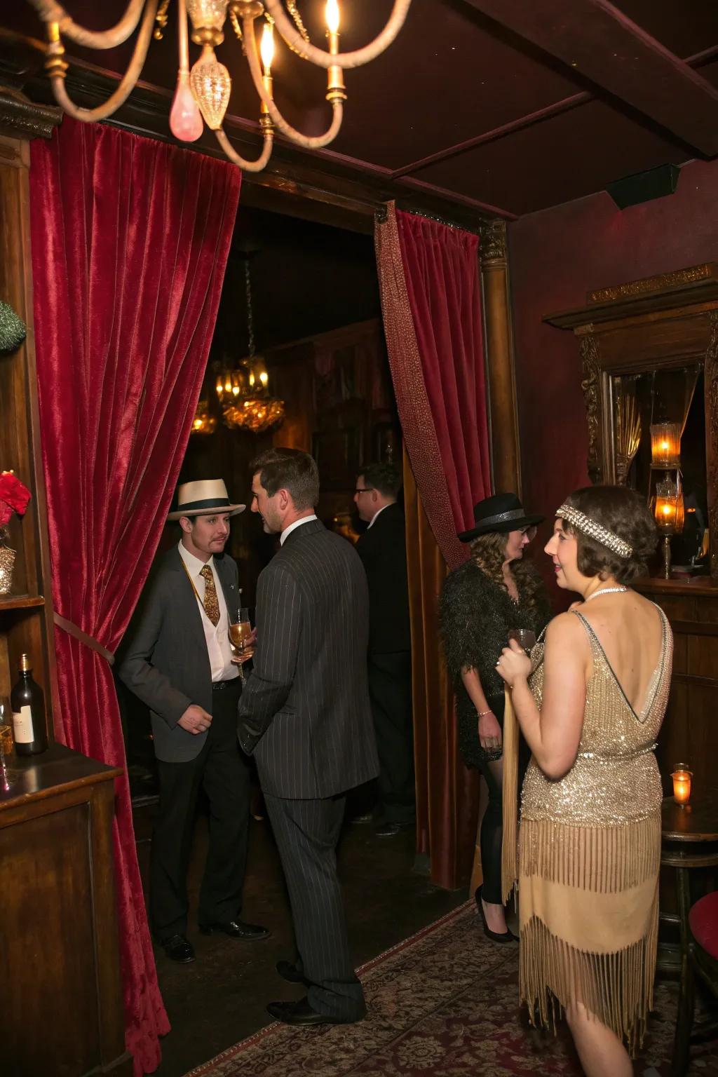 A mysterious Hidden lounge displaying vintage allure.