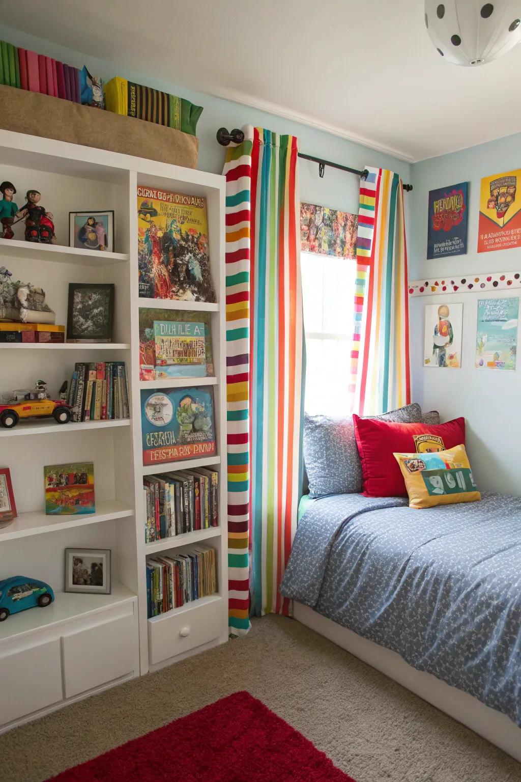 Banded shades add a playful touch to any room.