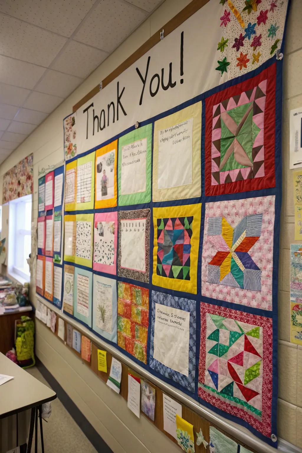 Thankful Quilts engendering a cozy classroom atmosphere.